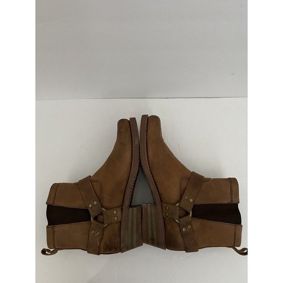 Dingo size 10M Men’s Tan Leather Harness Pull On Biker Chelsea Work Boots - Picture 5 of 9